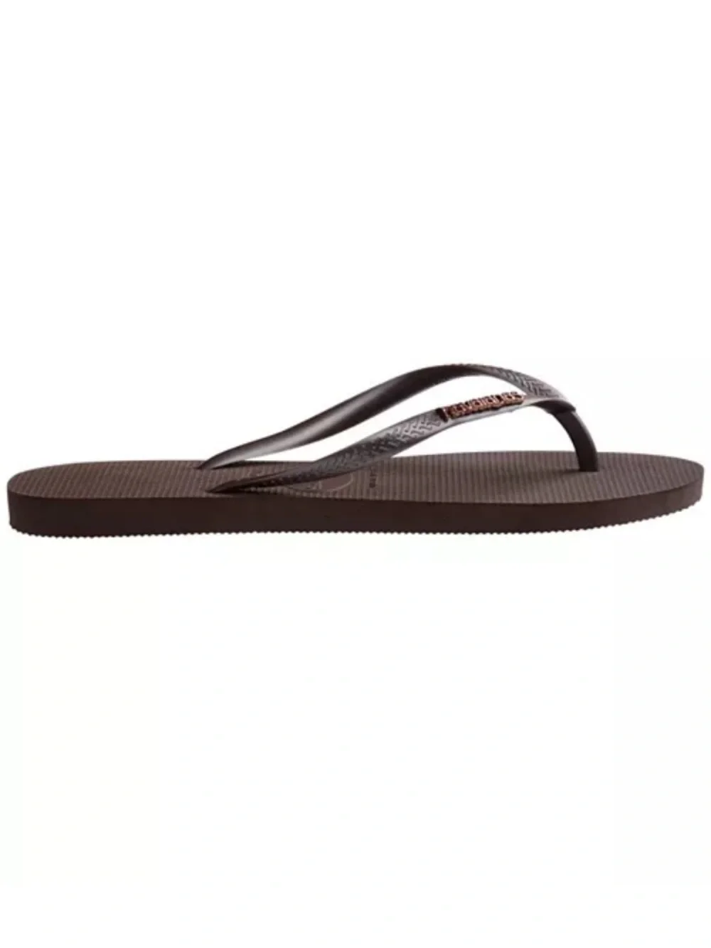 HAVAIANAS Youth Slim Logo Metallic Flip Flops